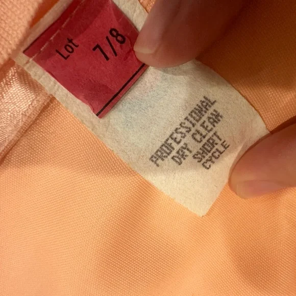 True Vintage Peach Floral Satin Dress - Picture 15 of 17